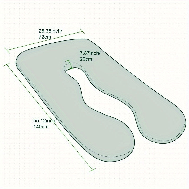 Classic U-Shaped Maternity Pillow, Pillowcase Made of Viscose from Bamboo, Y Soft, 360° Body Support, Cooling Sleep All Night