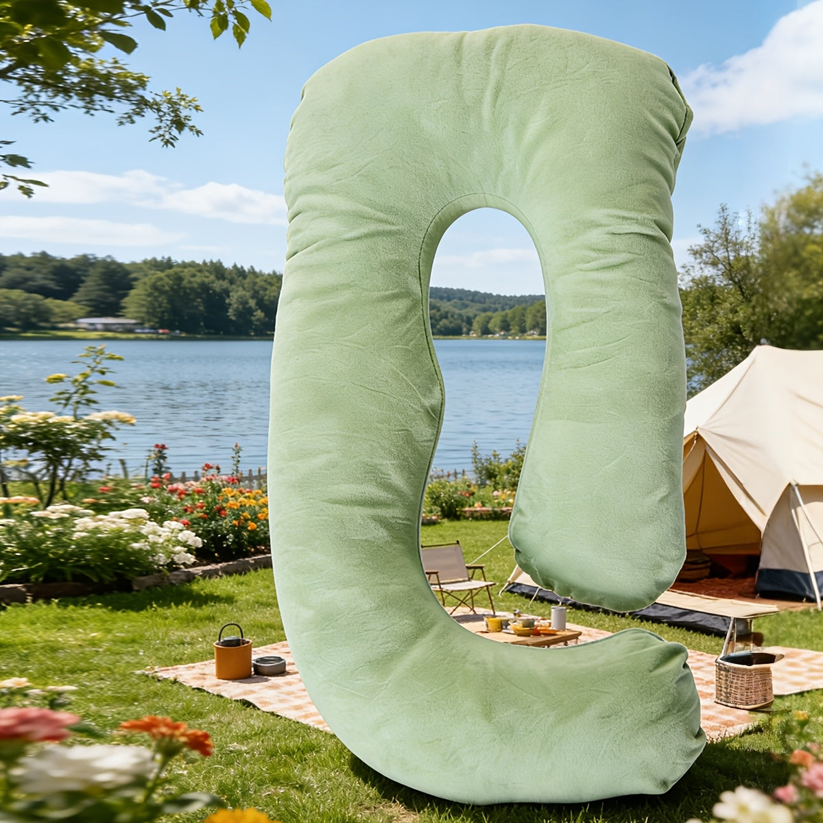 Soft Plush Pregnancy Waist Support Pillow, Skin-Friendly Side Sleeping & Full Wrap-Around Support for Pregnant Women