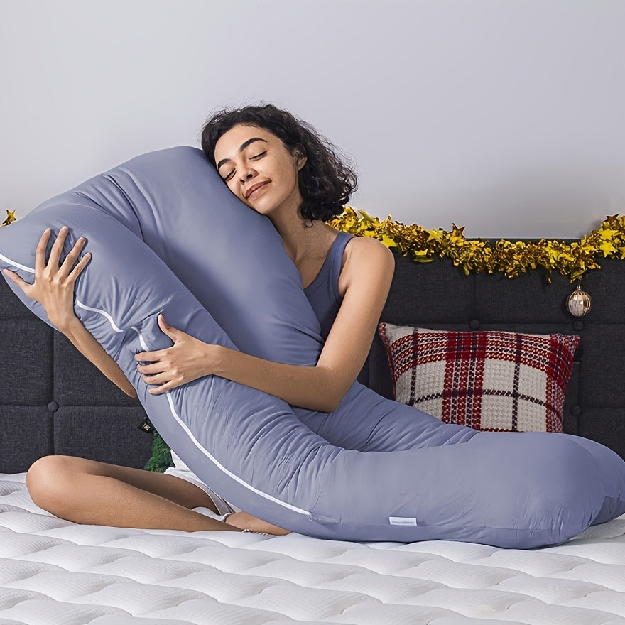 Classic U-Shaped Maternity Pillow, Pillowcase Made of Viscose from Bamboo, Y Soft, 360° Body Support, Cooling Sleep All Night