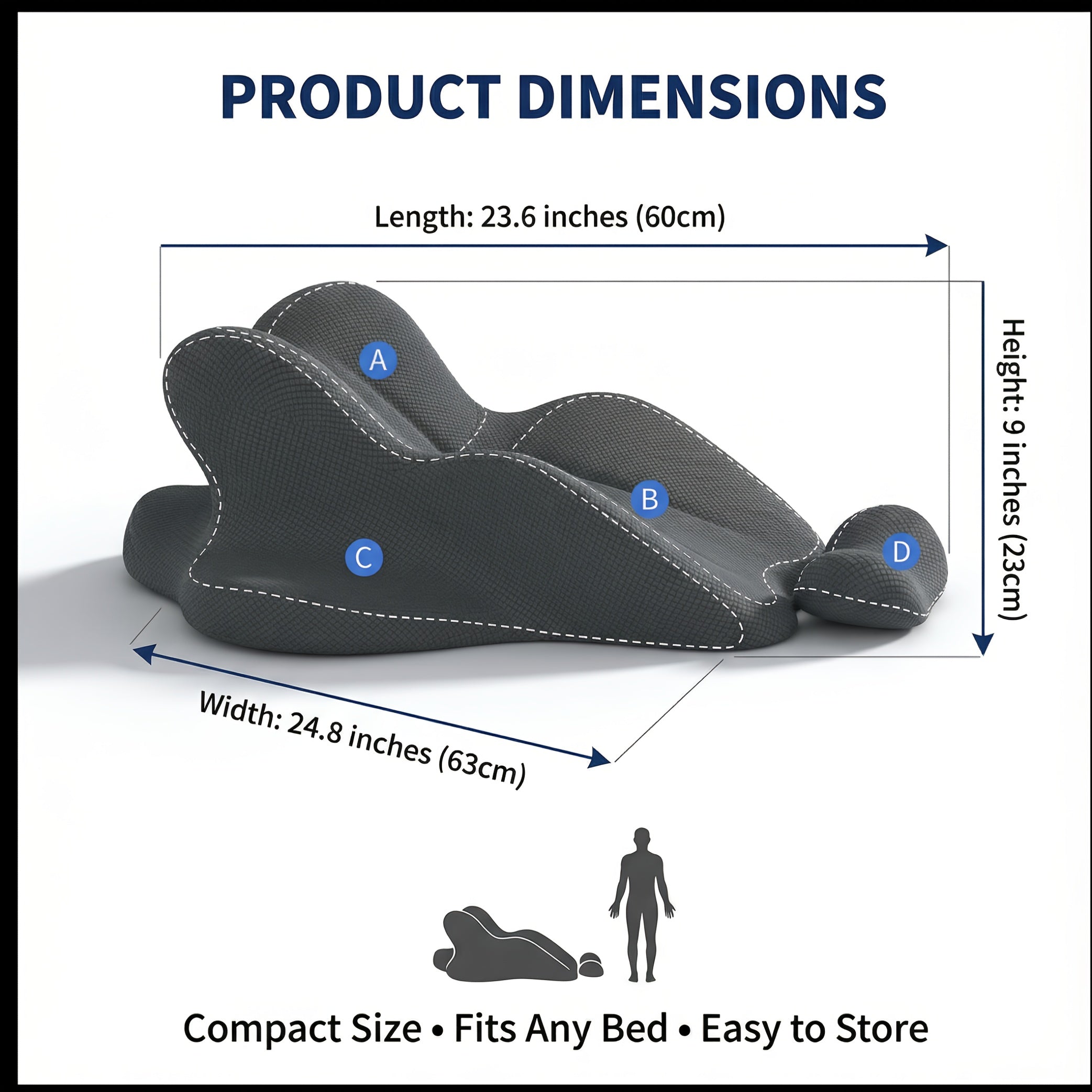 1pc 1pcs Multifunctional Pregnancy Body Pillow Suitable for Full-Body Support with Memory Foam & Compressible - Portable Maternity Bed\u002FSofa Pillow, for Back, Hips, Legs During Pregnancy, Childbirth, Postpartum