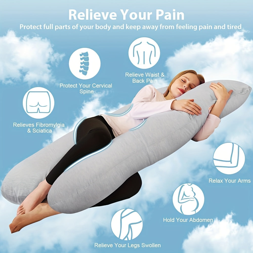 Full Body Pregnancy Pillow - Large U-Shaped 3D Belly Support with Memory Foam, Maternity Bed Pillow for Back, Hips, Legs & Postpartum Nursing, Adjustable C-Shaped\u002FL-Silhouette, Lightweight Plush Filling - Ideal Gift for Expecting Moms